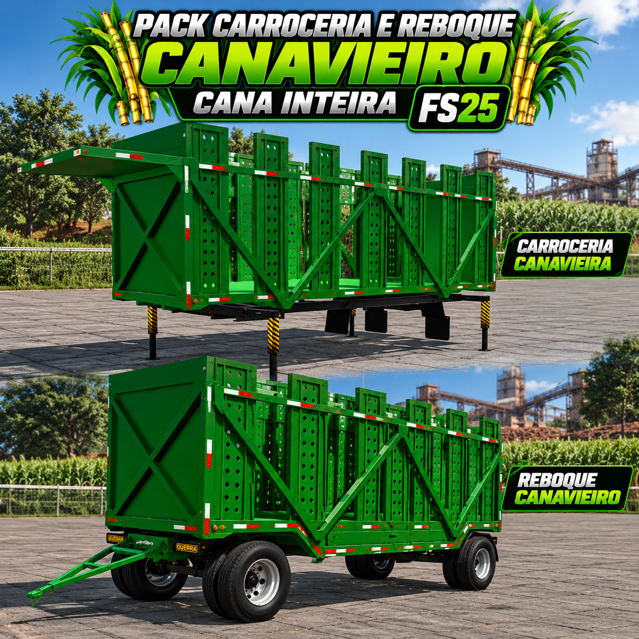 Pack Carroceria e Reboque Cana Inteira