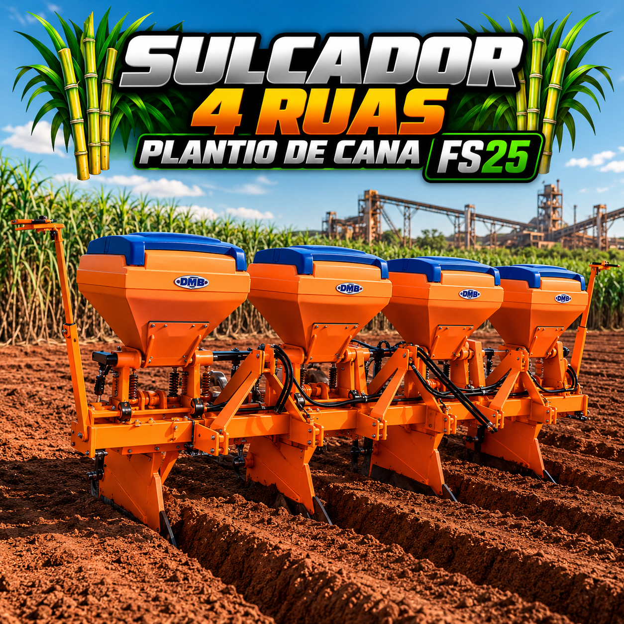 Sulcador de cana 4 Ruas